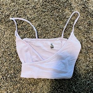 Cross lilac crop top